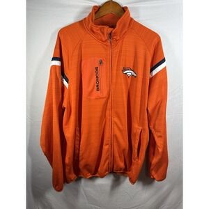NFL Denver Broncos Full Zip Orange Fleece Lined Jacket XXL By GIII